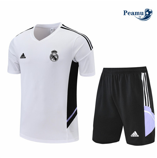 Kit Maglia Formazione Real Madrid + Pantaloni Blanc/Noir 2022-2023 I0294