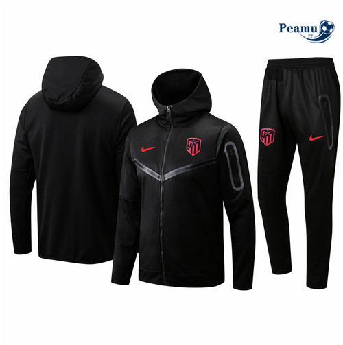 Tuta Calcio - Felpa con cappuccio Atletico Madrid Noir 2022-2023 I0946