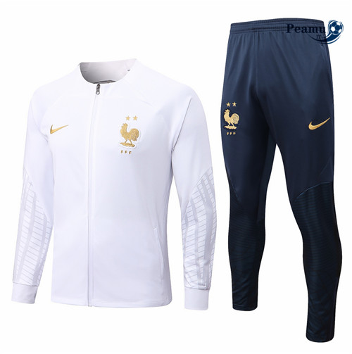Tuta Calcio - Giacca Francia Blanc/Bleu Marine 2022-2023 I1147