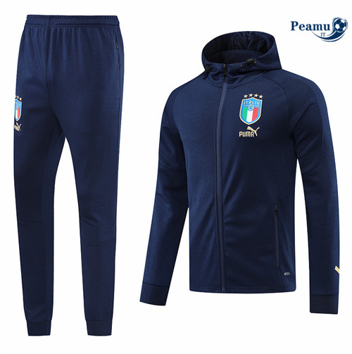 Tuta Calcio - Felpa con cappuccio Italia Bleu Marine 2022-2023 I1158