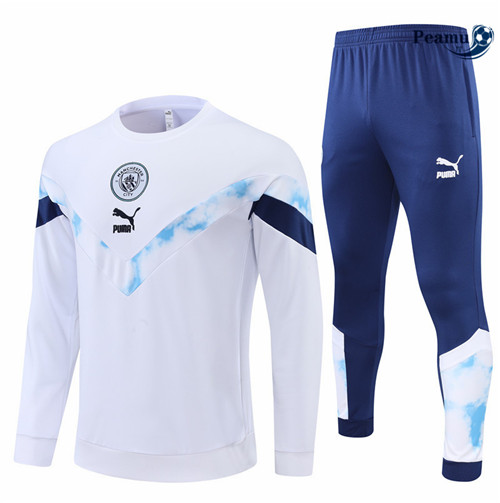 Tuta Calcio Manchester City Blanc/Bleu Marine 2022-2023 I1042
