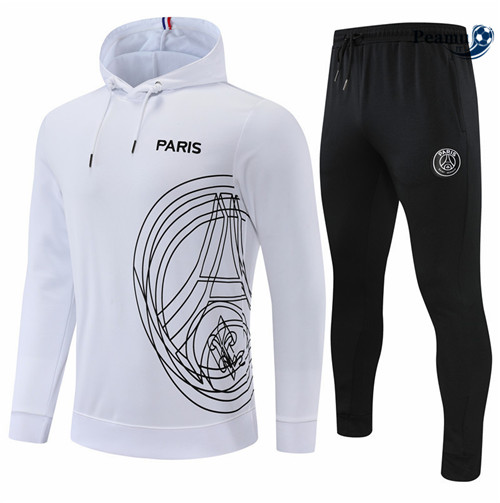 Tuta Calcio - Felpa con cappuccio Paris PSG Blanc/Noir 2022-2023 I1082