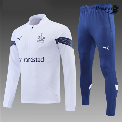 Tuta Calcio Bambino Marsiglia Blanc/Bleu 2022-2023 I1225