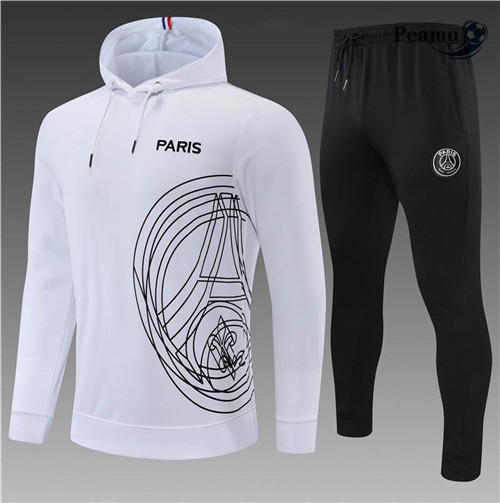Tuta Calcio à capuche Bambino Paris PSG Blanc/Noir 2022-2023 I1230