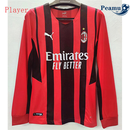 Maglia Calcio Player AC Milan Prima Manche Longue 2021-2022