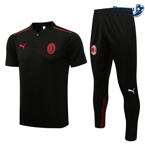 Kit Maglia Formazione AC Milan Polo + Pantaloni Nero 2022-2023