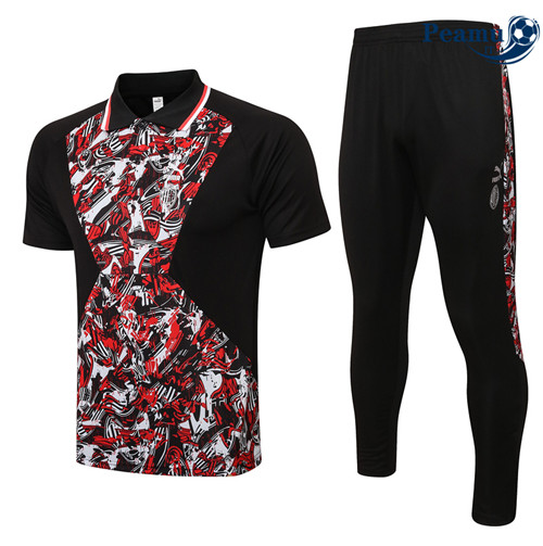 Kit Maglia Formazione AC Milan Polo Nero/Rosso 2022-2023