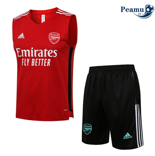 Kit Maglia Formazione Debardeur Arsenal + Pantaloni Rosso 2022-2023