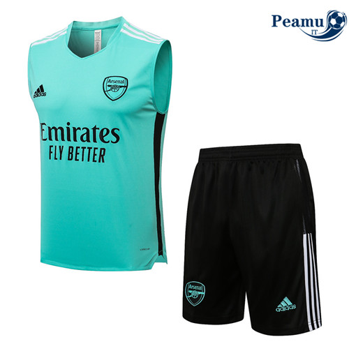 Kit Maglia Formazione Debardeur Arsenal + Pantaloni Verde 2022-2023