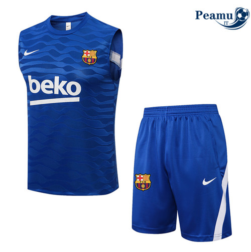 Kit Maglia Formazione Barcellona + Pantaloni Debardeur Blu S-2XL 2022-2023