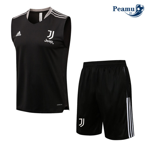 Kit Maglia Formazione Debardeur Juventus + Pantaloni Grigio Scuro 2022-2023