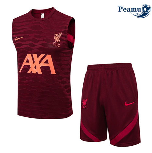 Kit Maglia Formazione Liverpool + Pantaloni Debardeur Rosso Foncé 2022-2023
