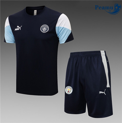 Kit Maglia Formazione Manchester City + Pantaloni Blu Navy 2022-2023