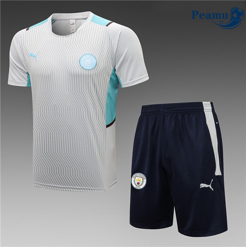 Kit Maglia Formazione Manchester City + Pantaloni Grigio chiaro 2022-2023