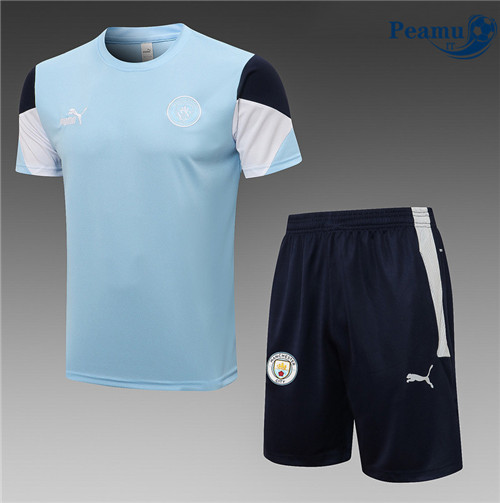 Kit Maglia Formazione Manchester City + Pantaloni Azzurro 2022-2023