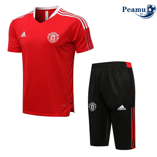 Kit Maglia Formazione Manchester United + Pantaloni Rosso 3/4 2022-2023