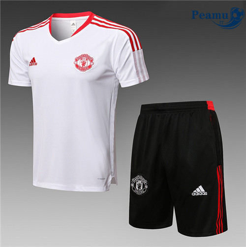 Kit Maglia Formazione Manchester United + Pantaloni Bianco 2022-2023