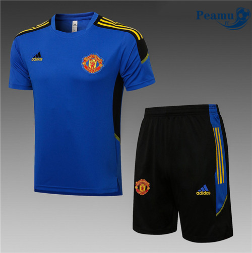 Kit Maglia Formazione Manchester United + Pantaloni champions league Blu 2022-2023