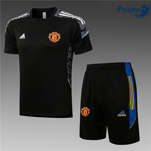 Kit Maglia Formazione Manchester United + Pantaloni champions league Nero 2022-2023