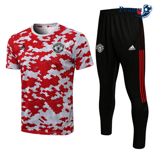 Kit Maglia Formazione Manchester United + Pantaloni Rouge/Blanc 2022-2023