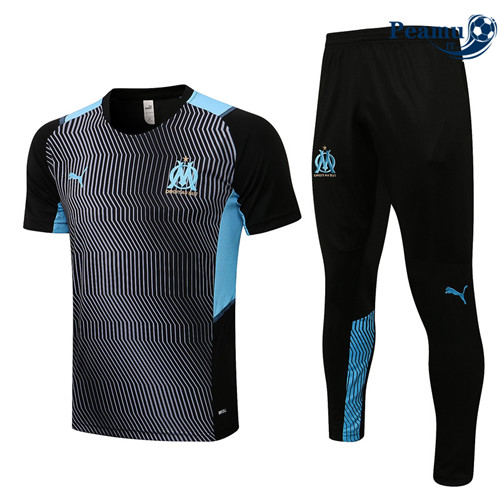 Kit Maglia Formazione Marsiglia + Pantaloni Nero/Grigio 2022-2023