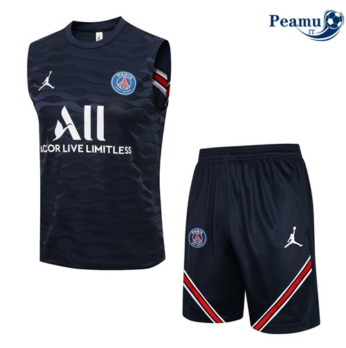 Kit Maglia Formazione PSG Jordan + Pantaloni Debardeur Blu Navy S-2XL 2022-2023