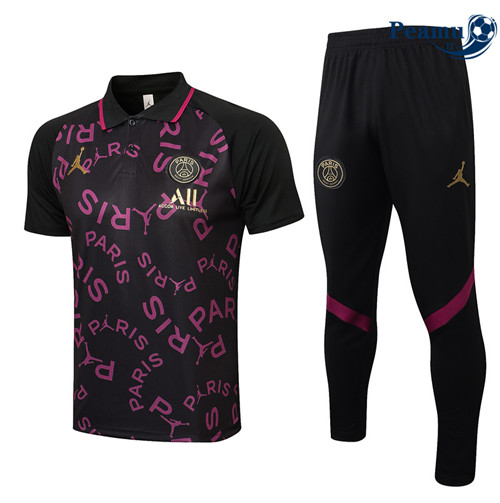 Kit Maglia Formazione Jordan PSG POLO + Pantaloni Noir/Violet 2022-2023