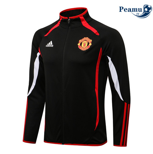 Giacca Calcio Manchester United Noir/Blanc 2022-2023 Col Haut