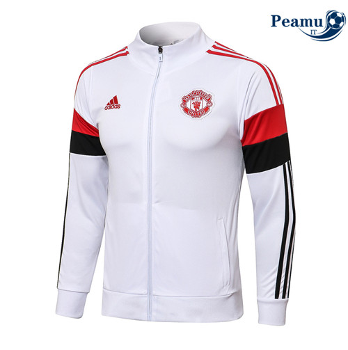 Giacca Calcio Manchester United Blanc/Rouge/Noir Col Haut 2022-2023
