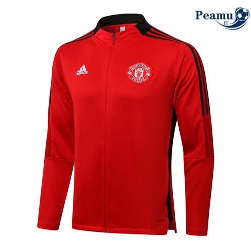 Giacca Calcio Manchester United Rouge/Noir Col Haut 2022-2023