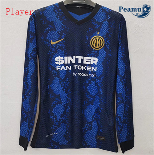 Maglia Calcio Player Inter Milan Prima Manche Longue 2021-2022