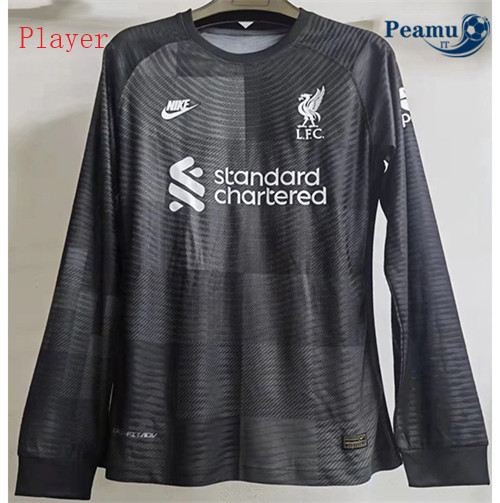 Maglia Calcio Player Liverpool Manche Longue Noir 2021-2022