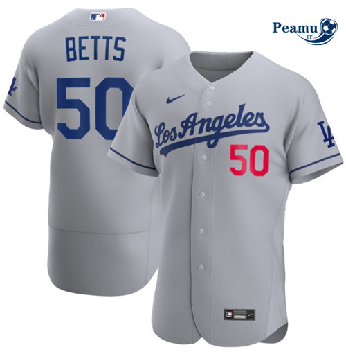 Peamu Maglia Calcio Mookie Betts, Los Angeles Dodgers - Gray