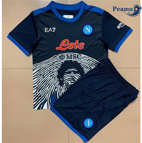 Maglia Calcio Napoli Maradona Bambino Bleu 2021-2022