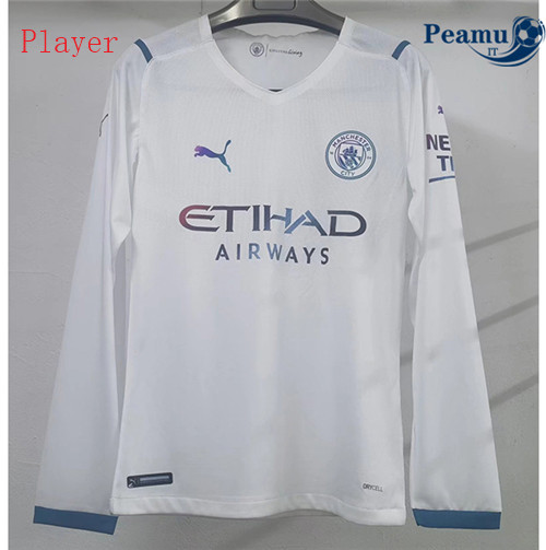 Maglia Calcio Player Manchester City Seconda Manche Longue 2021-2022
