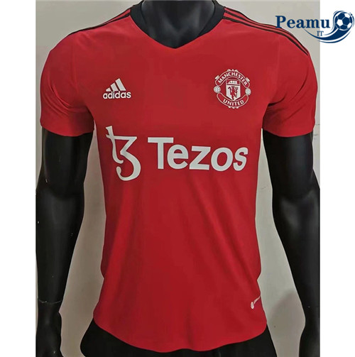 Maglia Calcio Manchester United training Rosso 2022-2023