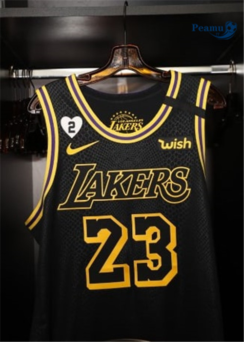 Peamu Maglia Calcio LeBron James, Los Angeles Lakers 'Black Mamba'