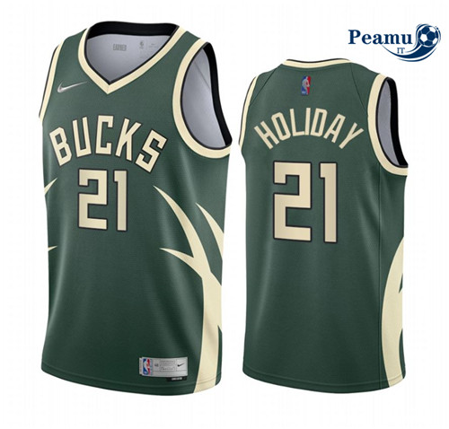 Peamu Maglia Calcio Jrue Holiday, Milwaukee Bucks 2020/21 - Earned