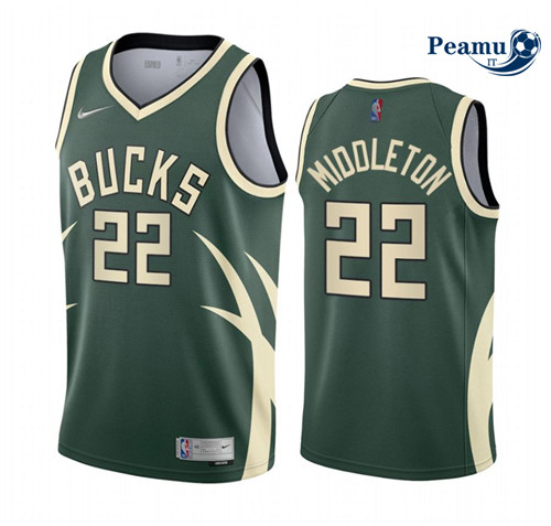 Peamu Maglia Calcio Khris Middleton, Milwaukee Bucks 2020/21 - Earned