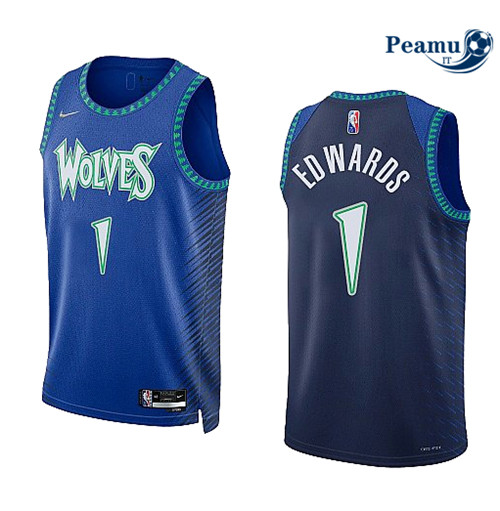 Peamu Maglia Calcio Anthony Edwards, Minnesota Timberwolves 2021/22 - City Edition