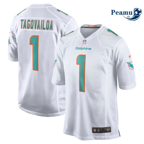 Peamu Maglia Calcio Tua Tagovailoa, Miami Dolphins - White