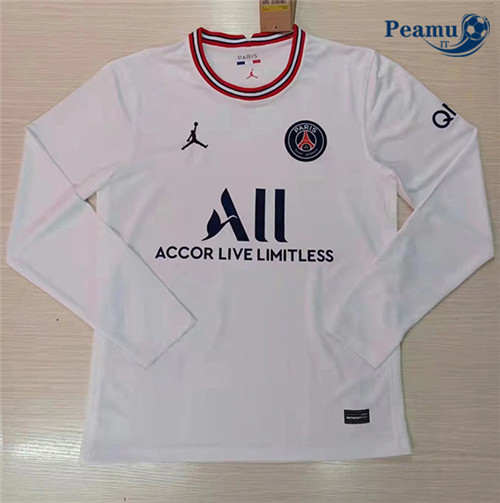 Maglia Calcio PSG Jordan Fourth Manche Longue 2021-2022