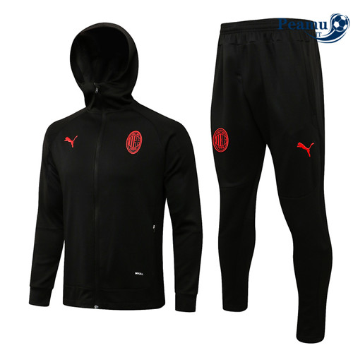 Tuta Calcio - Felpa con cappuccio AC Milan Nero 2022-2023