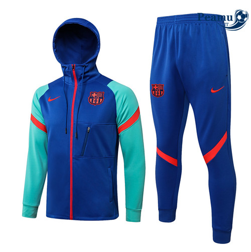 Tuta Calcio - Felpa con cappuccio Barcellona Bleu/Vert 2022-2023