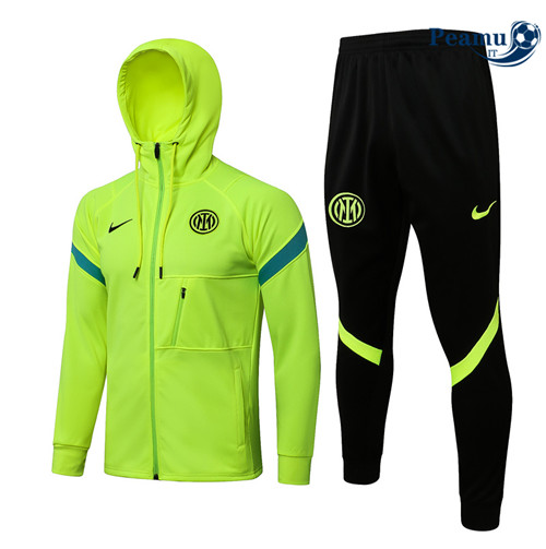 Tuta Calcio - Felpa con cappuccio Inter Milan vert clair 2022-2023