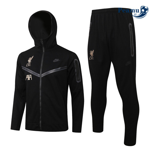 Tuta Calcio - Felpa con cappuccio Liverpool Nero 2022-2023
