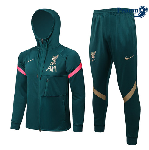 Tuta Calcio - Felpa con cappuccio Liverpool Vert noirâtre 2022-2023