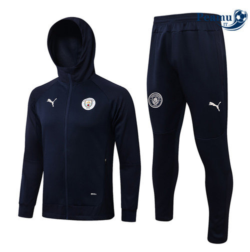 Tuta Calcio - Felpa con cappuccio Manchester City Blu Navy 2022-2023