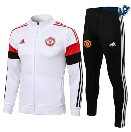 Tuta Calcio - Giacca Manchester United Blanc/Rouge/Noir Col Haut 2022-2023