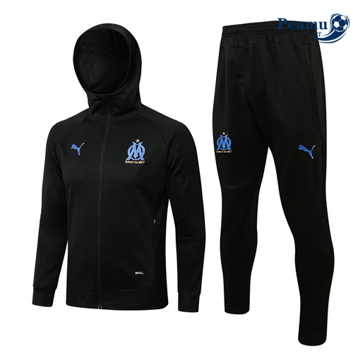 Tuta Calcio - Felpa con cappuccio Marsiglia Nero 2022-2023